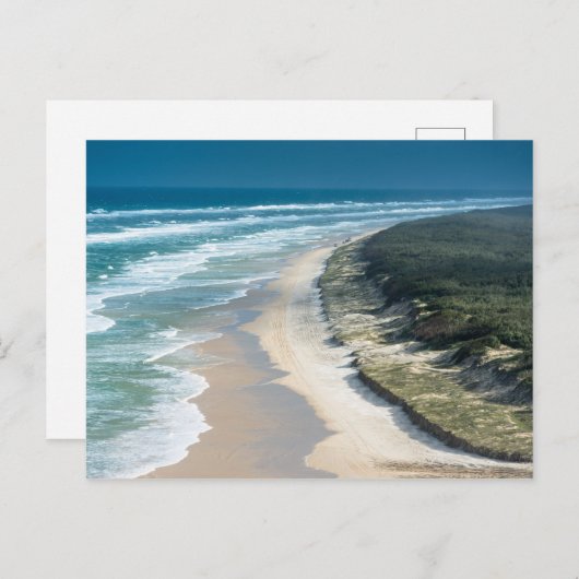 Carte Postale Fraser Island vue aérienne sur la plage de 100 km. (Devant / Derrière)