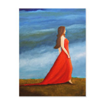 Frau im roten Kleid