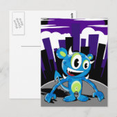 Carte postale Freaky Blue Monster (Devant / Derrière)