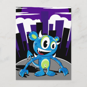 Carte postale Freaky Blue Monster