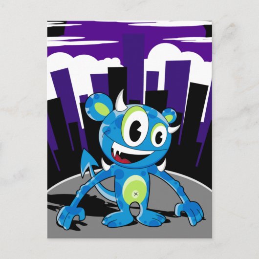 Carte postale Freaky Blue Monster (Devant)