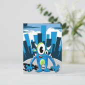 Carte postale Freaky Blue Monster (Debout devant)