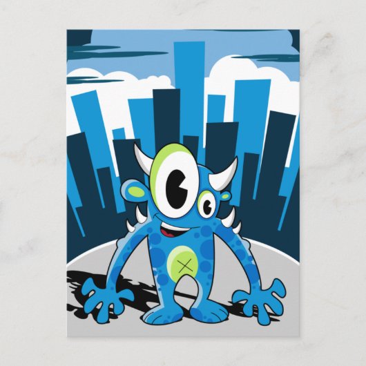 Carte postale Freaky Blue Monster (Devant)