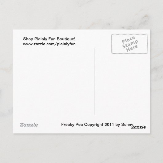 Carte postale Freaky Pea (Dos)