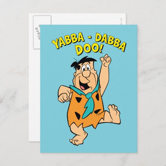 Carte Postale Fred Flintstone Yabba-Dabba Doo ! (Devant / Derrière)