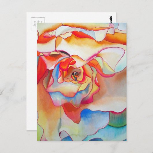 Carte Postale Fred martin begonia aquarelle (Devant / Derrière)