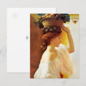 Carte Postale Frédéric Leighton Girl avec panier de fruits CC095 (Devant / Derrière)