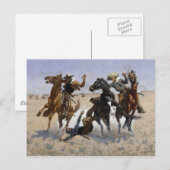 Carte Postale Frederic Remington - Aider un camarade (Devant / Derrière)