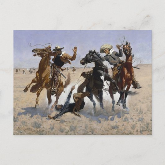 Carte Postale Frederic Remington - Aider un camarade (Devant)