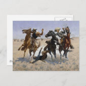 Carte Postale Frederic Remington - Aidez un camarade (Devant / Derrière)
