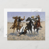 Carte Postale Frederic Remington - Aidez un camarade (Devant / Derrière)