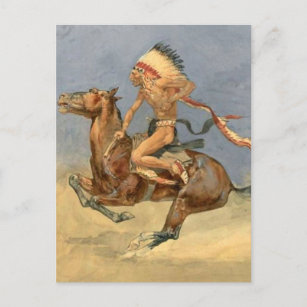Carte Postale Frederic Remington Art de l'Ouest "Danse de guerre