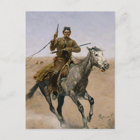 Carte Postale Frederic Remington Art Occidental "Le Vol" (Devant)