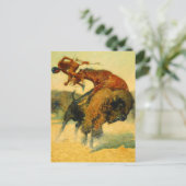 Carte Postale Frederic Remington Art Western "Episode - Buffalo (Debout devant)
