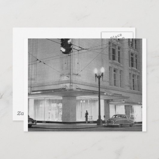 Carte Postale Frederick & Nelson, vue de nuit c1952 (Devant / Derrière)