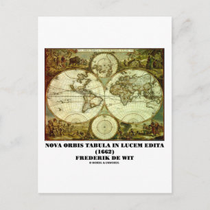 Carte Postale Frederik de Wit Nova Orbis Tabula in Lucem Edita