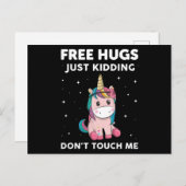 Carte Postale Free Hugs Just Kidding Do Not Touch Me (Devant / Derrière)