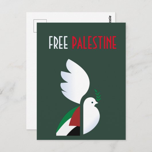 Carte postale Free Palestine - Sensibilisation aux (Devant / Derrière)