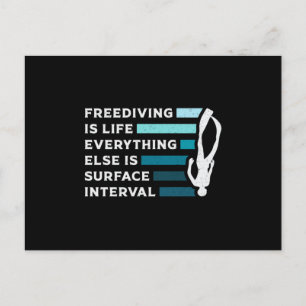 Carte Postale Freediving Is Life Diving