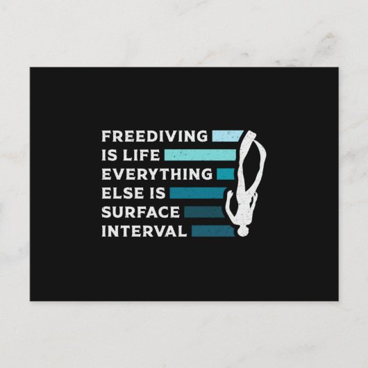 Carte Postale Freediving Is Life Diving (Devant)