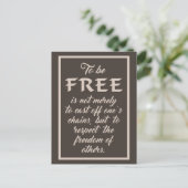 Carte postale Freedom Quote (Debout devant)