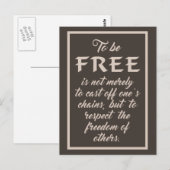 Carte postale Freedom Quote (Devant / Derrière)