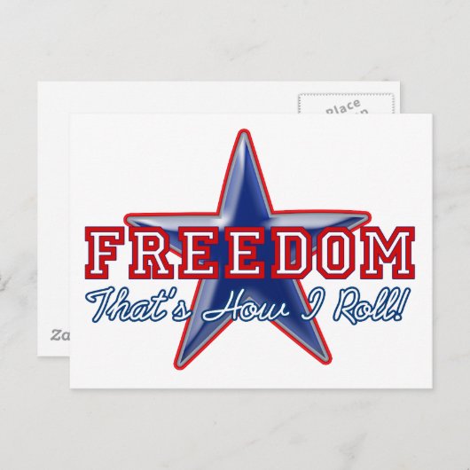 Carte Postale Freedom Star, comment je roule (Devant / Derrière)
