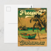Carte Postale Freeport Bahamas Souvenirs Vintages 80s (Devant / Derrière)