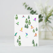 Carte Postale Freeride Snowboardeur Snowboard Hiver (Debout devant)