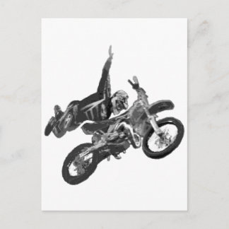 Carte Postale freestyle avec moto de saleté