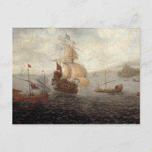 Carte Postale Frégate de galley anglaise Flanquée par l'État ott (Devant)