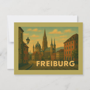 Carte Postale Freiburg Allemagne Ville Art