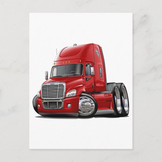 Carte Postale Freightliner Cascadia Red Truck (Devant)