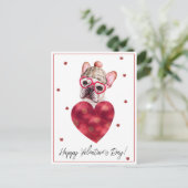 Carte Postale French Bulldog Frenchie Valentine's Day Gift Chig (Debout devant)