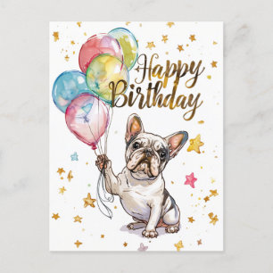 Carte Postale French Bulldog Joyeux anniversaire