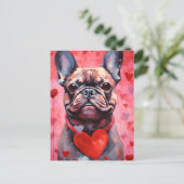 Carte Postale French Bulldog Saint-Valentin (Debout devant)