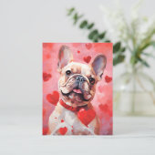 Carte Postale French Bulldog Saint-Valentin (Debout devant)