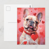 Carte Postale French Bulldog Saint-Valentin (Devant / Derrière)