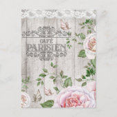 Carte Postale French Café Parisien Floral Bois Board (Devant)