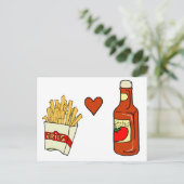 Carte Postale French Fries Love Ketchup (Debout devant)