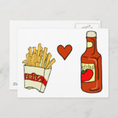 Carte Postale French Fries Love Ketchup (Devant / Derrière)