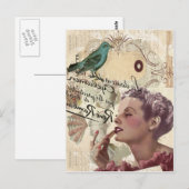 Carte Postale french scripts girrrglish paris fashionista (Devant / Derrière)