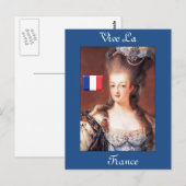 Carte postale French Vive La France Marie Antoinet (Devant / Derrière)