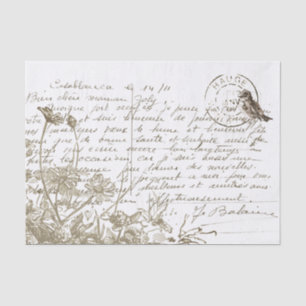 Carte Postale French Wildflower Bird  Tissuepapier