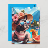 Carte Postale Frenchie en Hallstatt (Devant / Derrière)