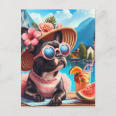 Carte Postale Frenchie en Hallstatt (Devant)