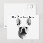 Carte Postale Frenchie Happy Face (Devant / Derrière)