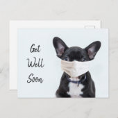 Carte Postale Frenchie Masque visage obtenir bien (Devant / Derrière)