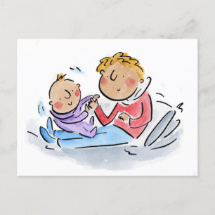Carte Postale Frère bébé