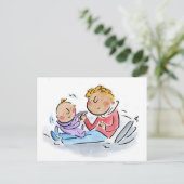 Carte Postale Frère bébé (Debout devant)